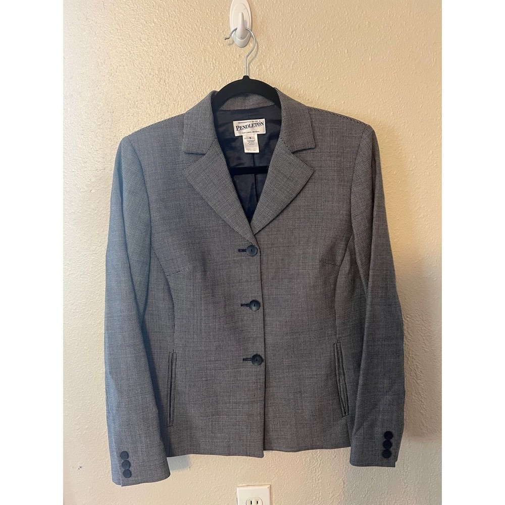 Pendleton Gray/white Wool Blazer NWOT Size 6